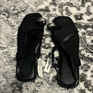 Old Navy Women's Black Sandals with Silver Accents